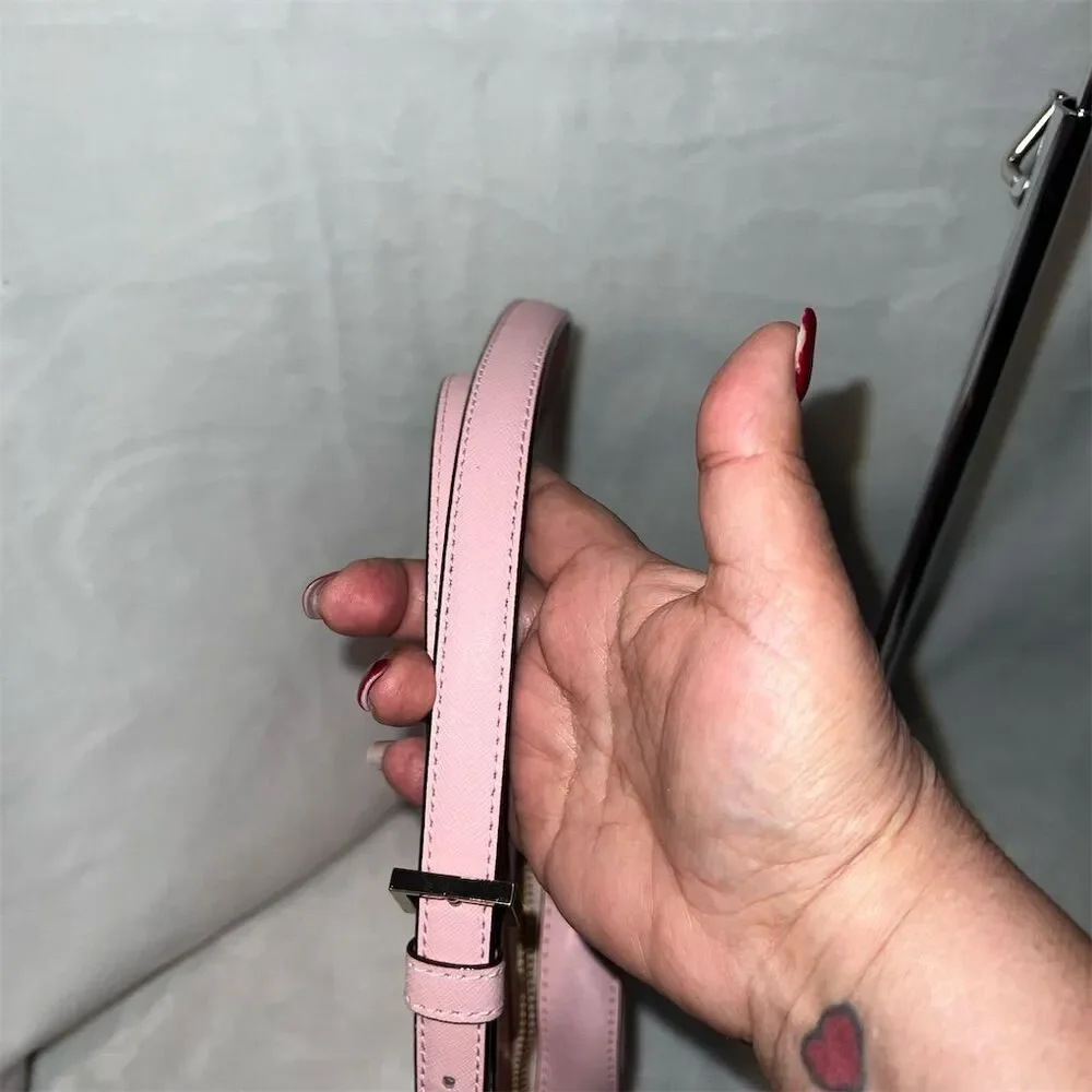 Kate Spade Pink Saffiano Leather Crossbody Bag Adjustable Strap